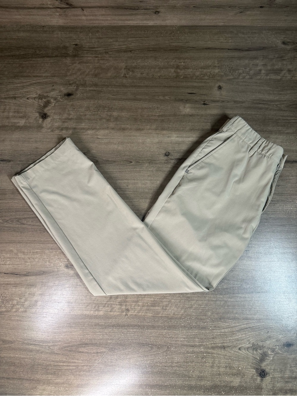 Adidas Men’s Beige Straight Leg Golf Pants Polyester Blend 32x32